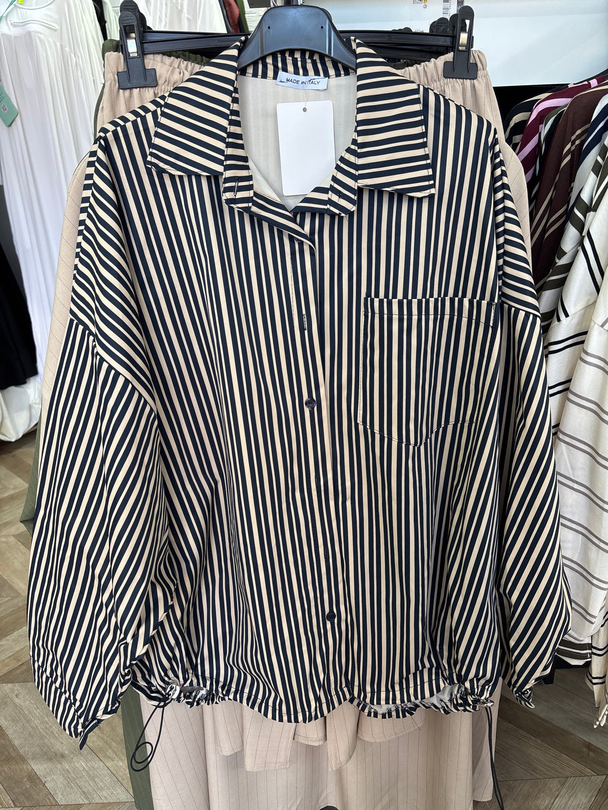 Veste à rayures oversize style chemise SALIHA MODE