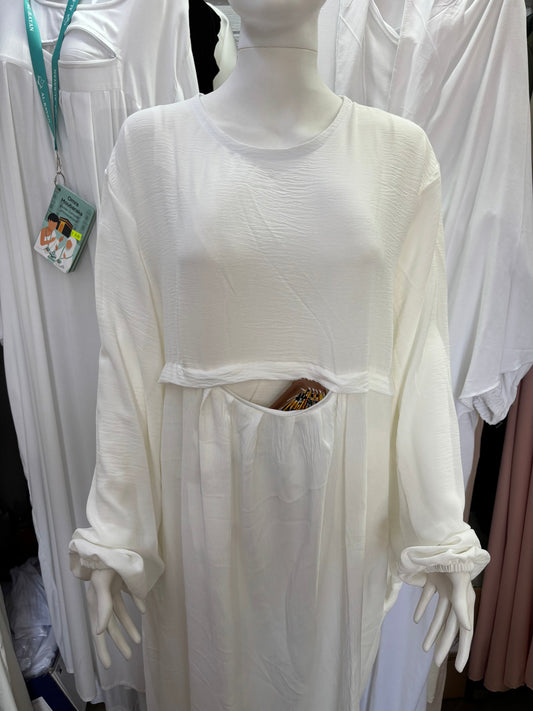 Robe Hajj Omra avec POCHE DEVANT et khimar (en JAZZ) SALIHA MODE