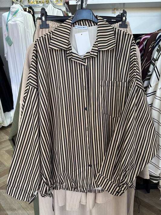 Veste à rayures oversize style chemise SALIHA MODE