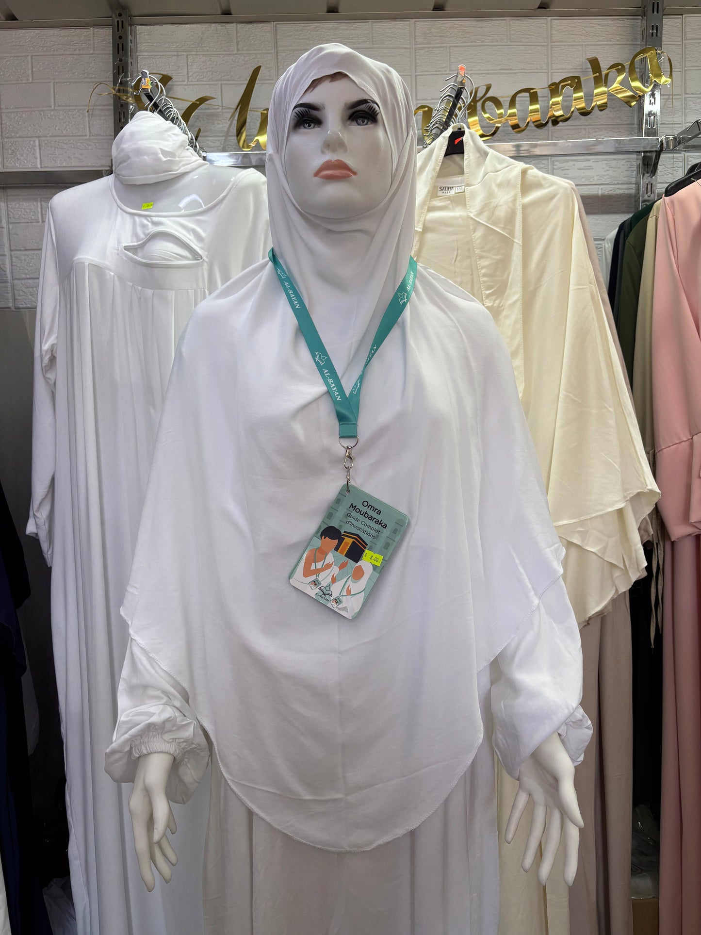 Robe Hajj Omra avec poche devant et son khimar en coton SALIHA MODE