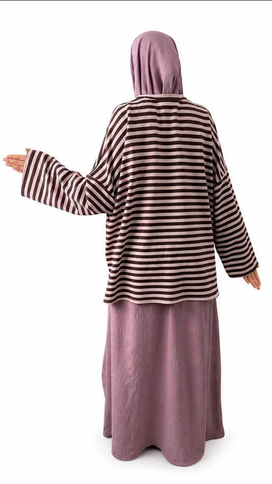 tshirt à rayures bicolore coton SALIHA MODE