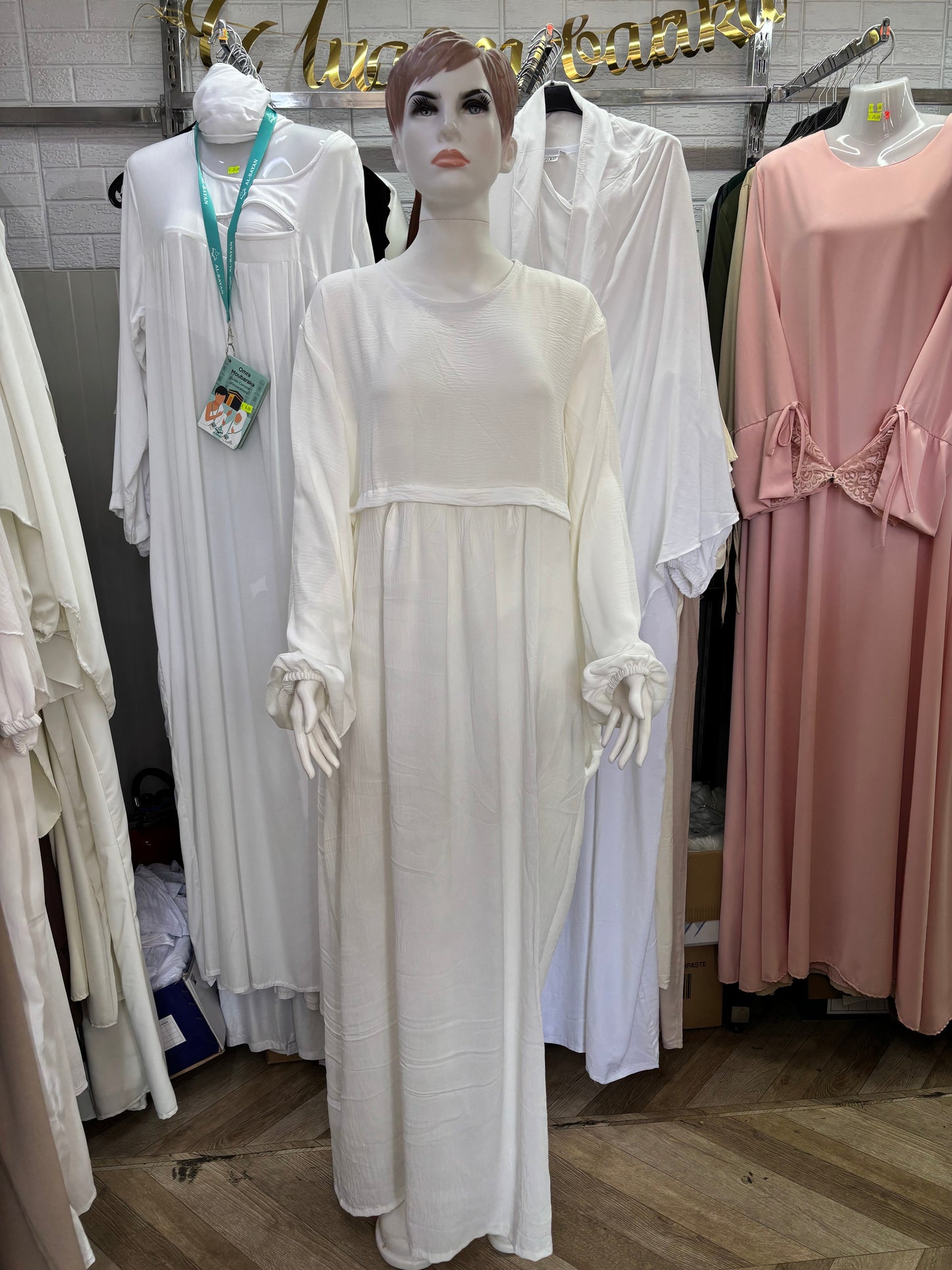 Robe Hajj Omra avec POCHE DEVANT et khimar (en JAZZ) SALIHA MODE