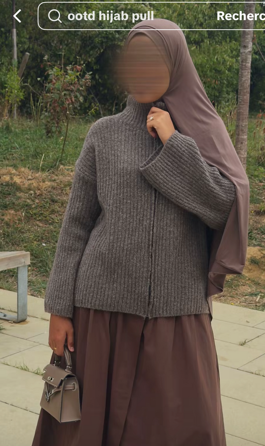 Pull avec fermeture éclair oversize SALIHA MODE
