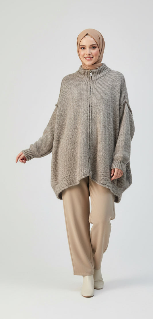 Pull oversize à fermeture éclair SALIHA MODE