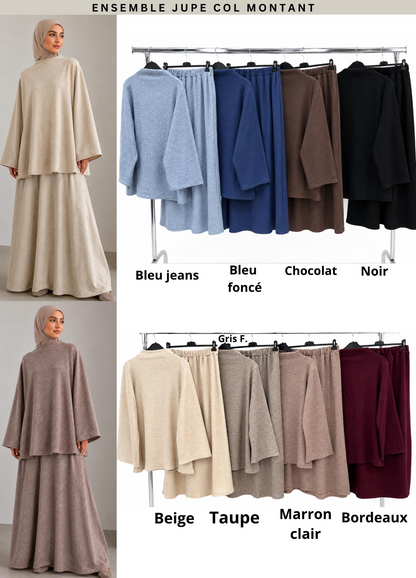 Ensemble jupe et col montant SALIHA MODE