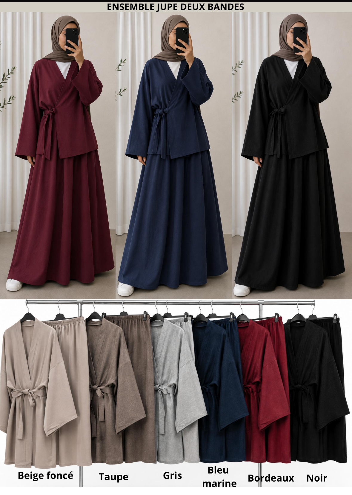 Ensemble jupe et tunique croisée SALIHA MODE