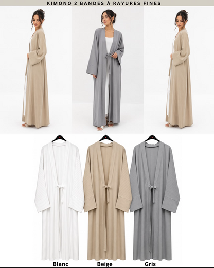 Kimono 2 en 1 à rayures fines SALIHA MODE