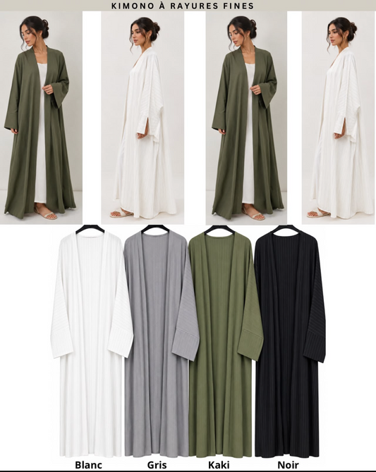 Kimono 2 en 1 à rayures fines SALIHA MODE
