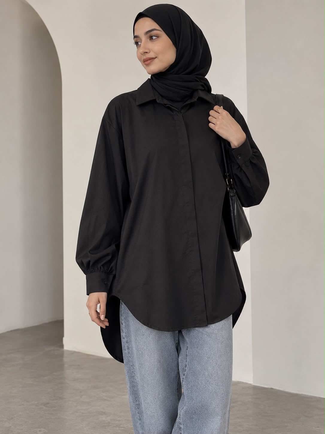 Chemise longue unie SALIHA MODE