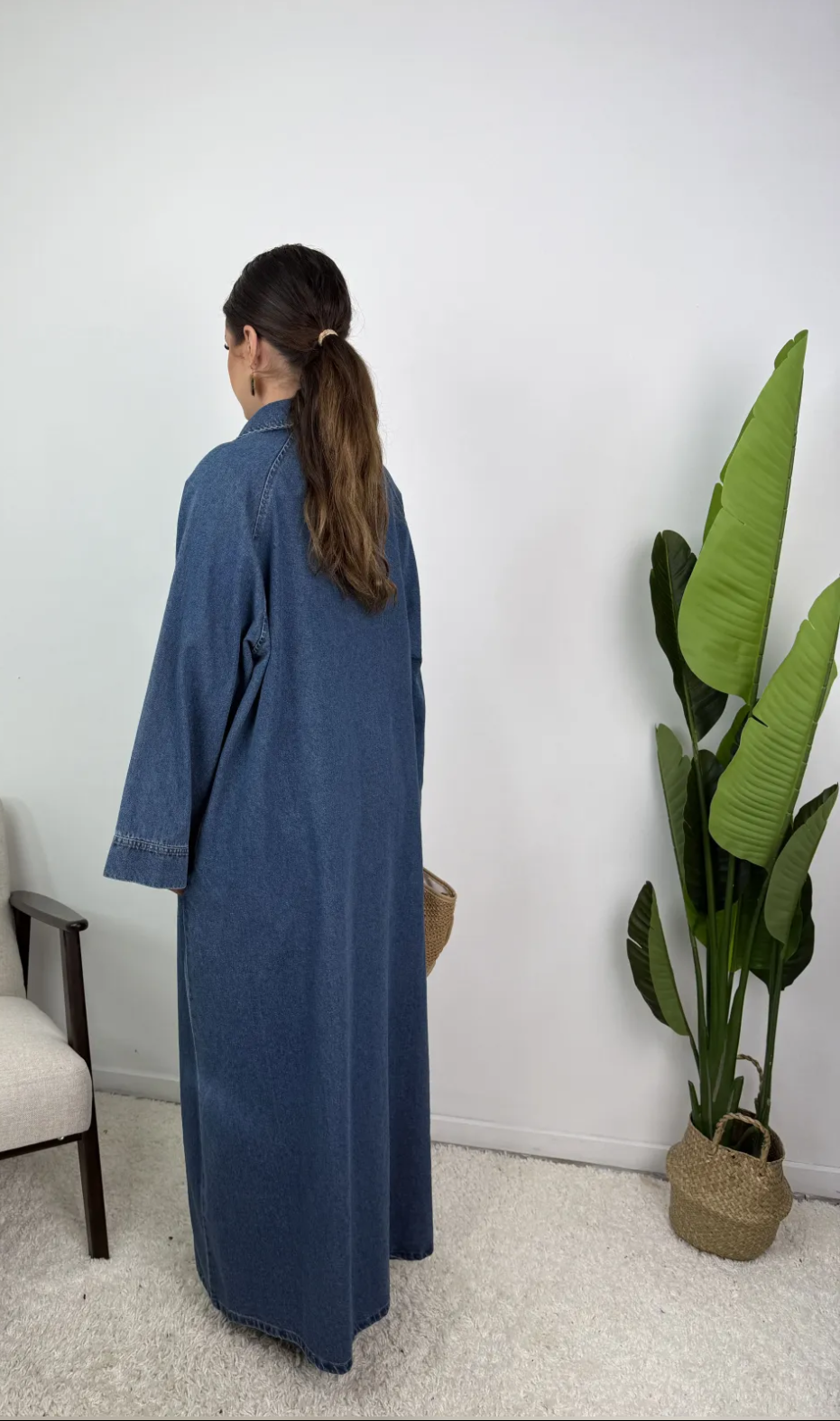 Robe en jean col V 100% coton SALIHA MODE