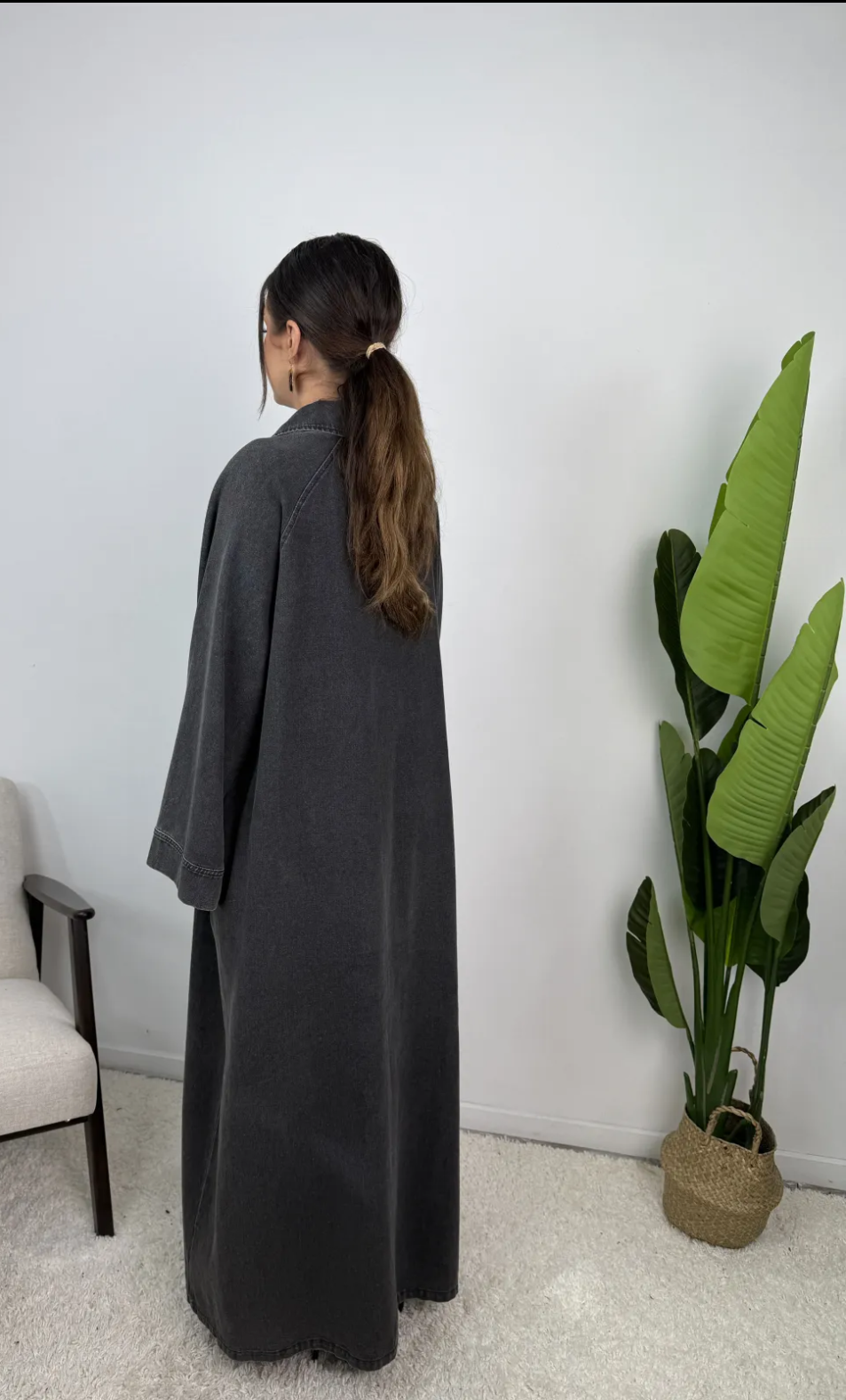 Robe en jean col V 100% coton SALIHA MODE