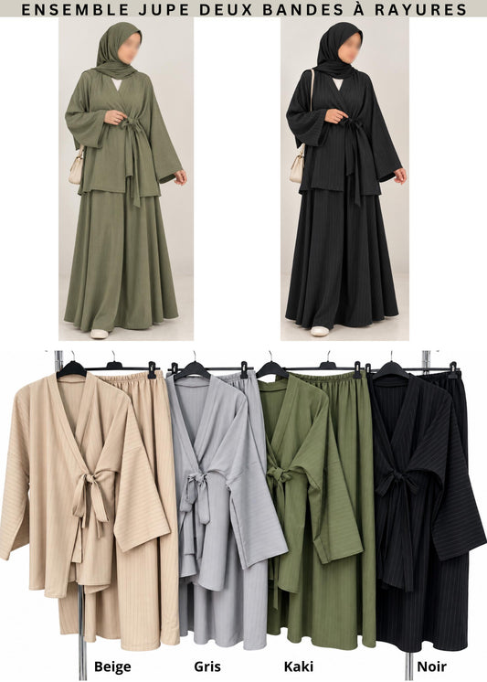 Ensemble jupe et tunique Kimono croisée SALIHA MODE