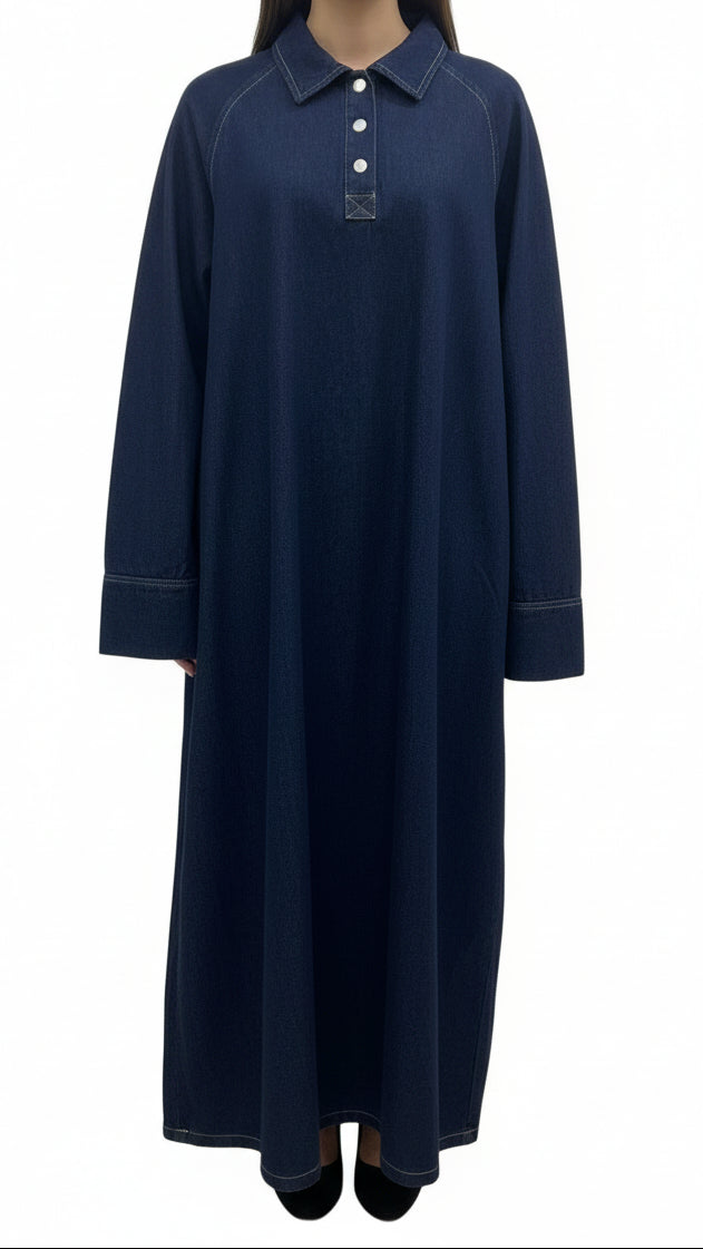 Robe en jean avec poches 100% coton SALIHA MODE