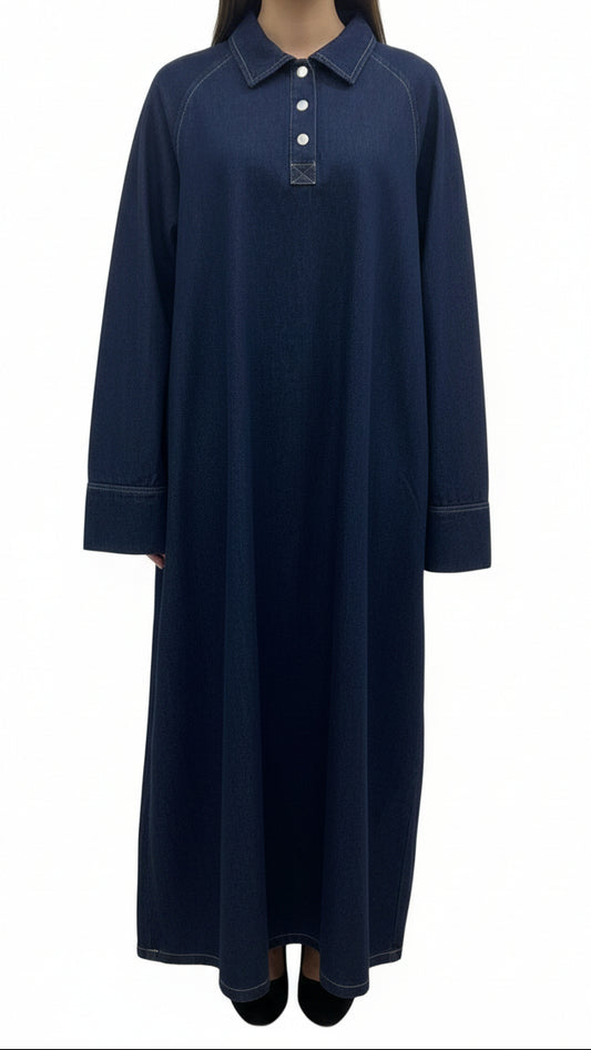 Robe en jean 100% coton avec poches