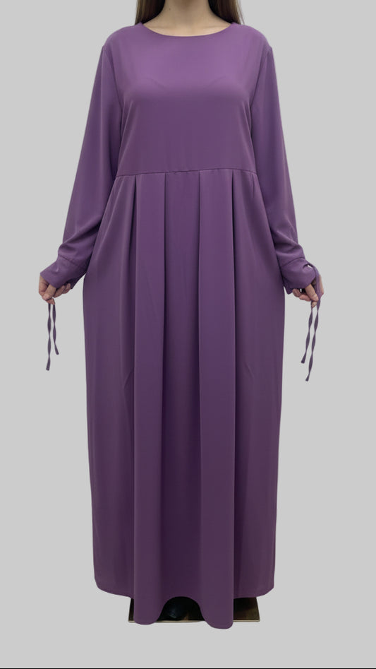 Robe en Soie de médine avec plis devant et ajustable SALIHA MODE