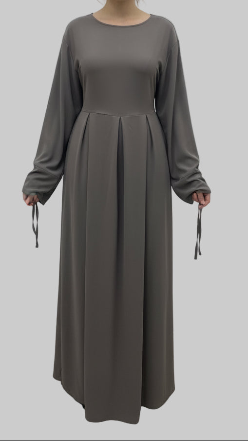 Robe en Soie de médine avec plis devant et ajustable SALIHA MODE