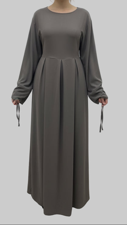 Robe en Soie de médine avec plis devant et ajustable SALIHA MODE