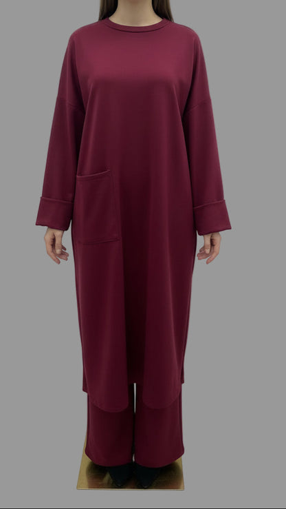 Ensemble tunique longue et large avec poche et pantalon SALIHA MODE