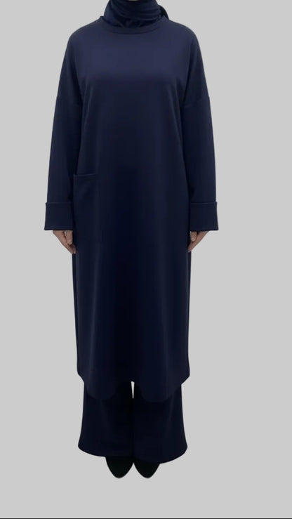 Ensemble tunique longue et large avec poche et pantalon SALIHA MODE