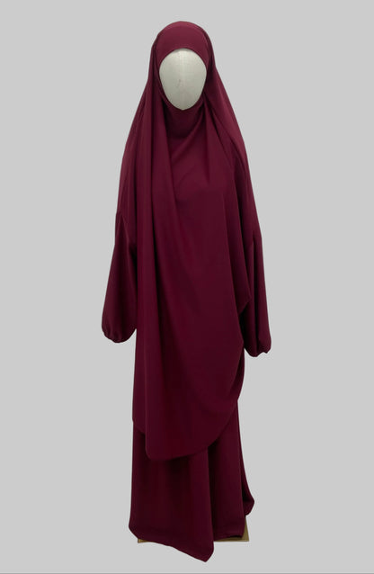 Jilbeb deux pièces en soie de médine, avec jupe SALIHA MODE