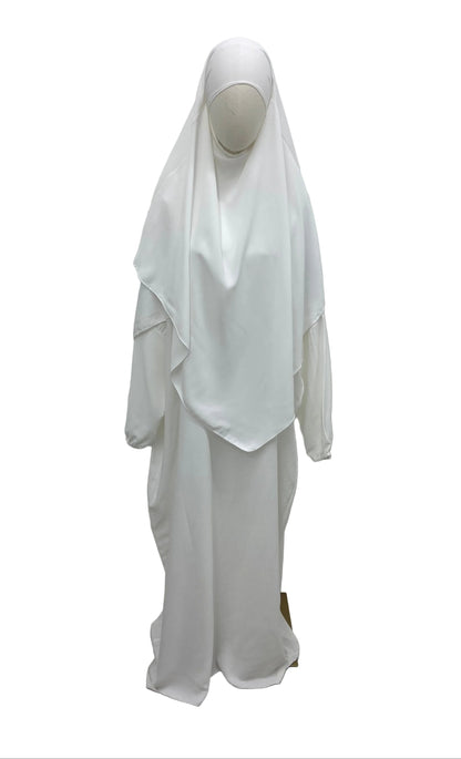 Ensemble Robe et khimar en soie de medine SALIHA MODE