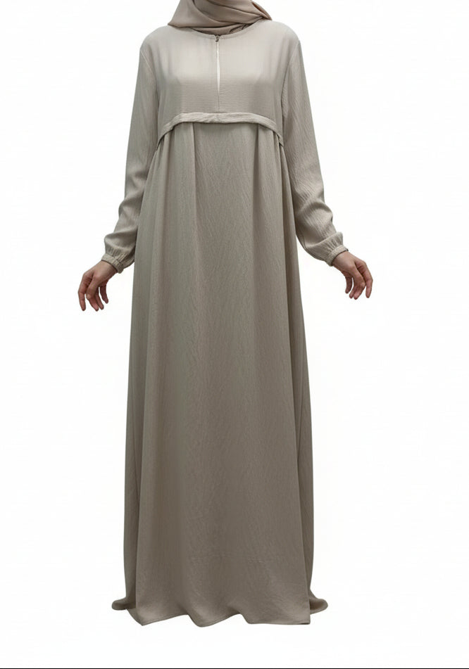 Robe Hadj Omra avec POCHE DEVANT et khimar en lin SALIHA MODE