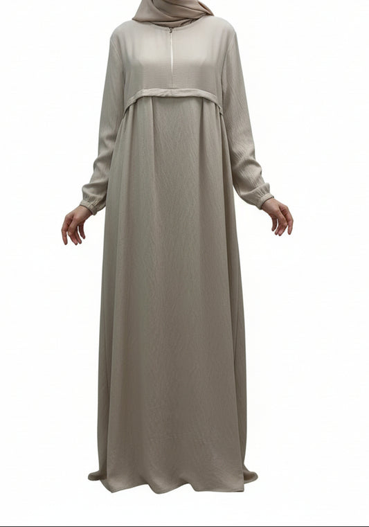 Robe Hadj Omra avec POCHE DEVANT et khimar en lin SALIHA MODE
