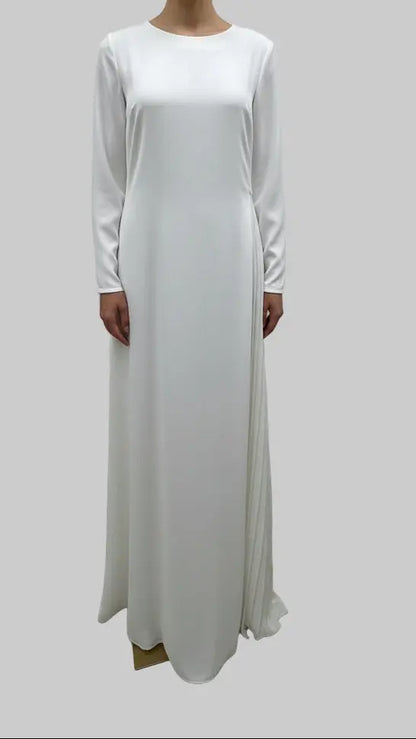 Robe en Soie de Médine plissée sur les côtés grandes de taille SALIHA MODE