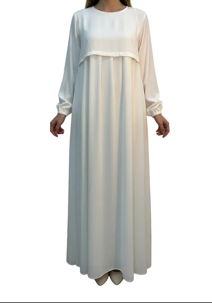 Robe Hadj Omra avec poche devant et son khimar en soie de médine SALIHA MODE