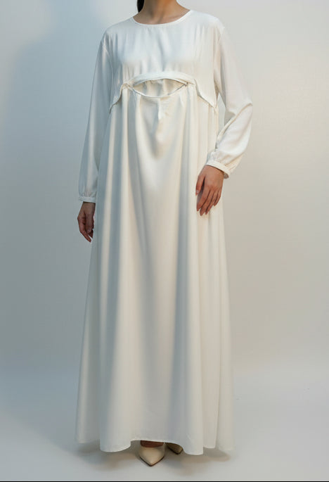 Robe Hadj Omra avec poche devant et son khimar en soie de médine SALIHA MODE