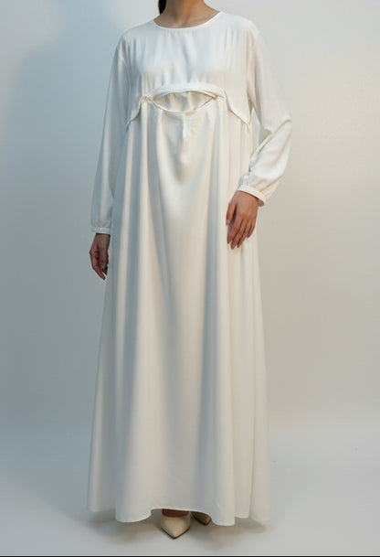 Robe Hadj Omra avec poche devant et son khimar en soie de médine SALIHA MODE