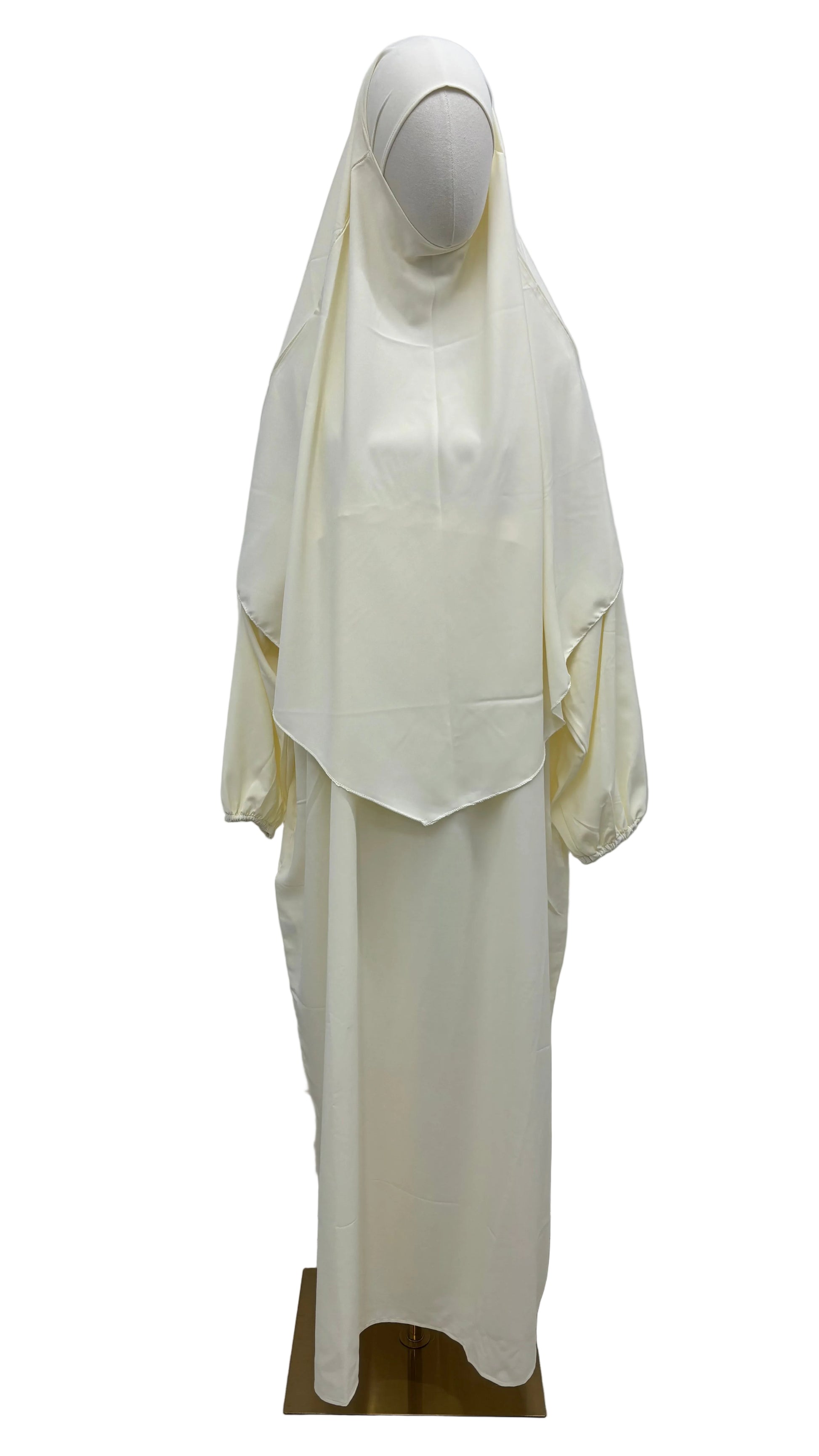 Robe Hadj Omra avec poche devant et son khimar en soie de médine SALIHA MODE