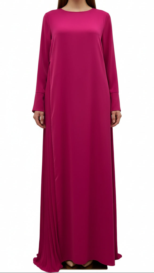 Robe en Soie de Médine plissée sur les côtés grandes de taille